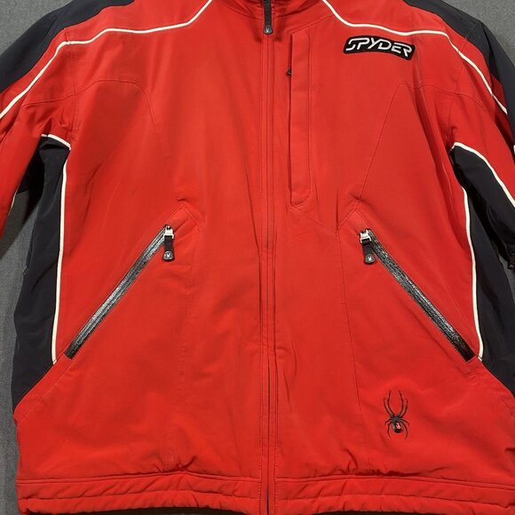 Spyder Mens Red Ski Jacket Dermizax-EV Zip Pockets & Spiderweb Lining Size L/52 - Picture 9 of 16